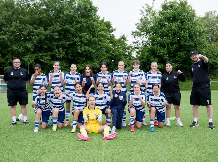 Meisterliche U15 Zebras nach dem 5:1 gegen den VfR Warbeyen